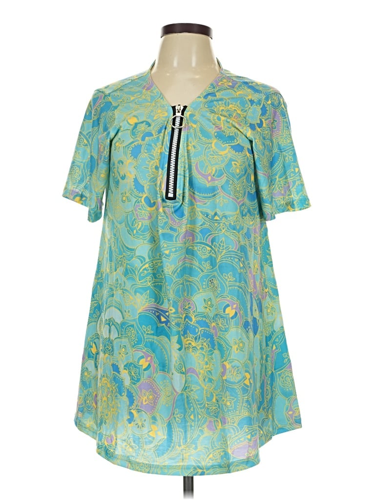Unbranded Short Sleeve Blouse In Teal