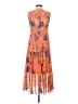 Anne Klein 100% Polyester Floral Orange Cocktail Dress Size 4 - photo 2