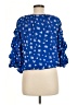 CeCe 100% Rayon Blue 3/4 Sleeve Blouse Size M - photo 2
