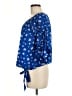 CeCe 100% Rayon Blue 3/4 Sleeve Blouse Size M - photo 5