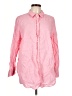 Talbots 100% Linen Pink Long Sleeve Button-Down Shirt Size L - photo 1