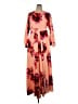 ASOS 100% Polyester Floral Orange Casual Dress Size 16 - photo 1