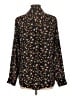 Express 100% Polyester Floral Black Long Sleeve Blouse Size L - photo 2