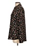 Express 100% Polyester Floral Black Long Sleeve Blouse Size L - photo 5