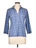 J. McLaughlin Blue 3/4 Sleeve Button-Down Shirt Size L - photo 1