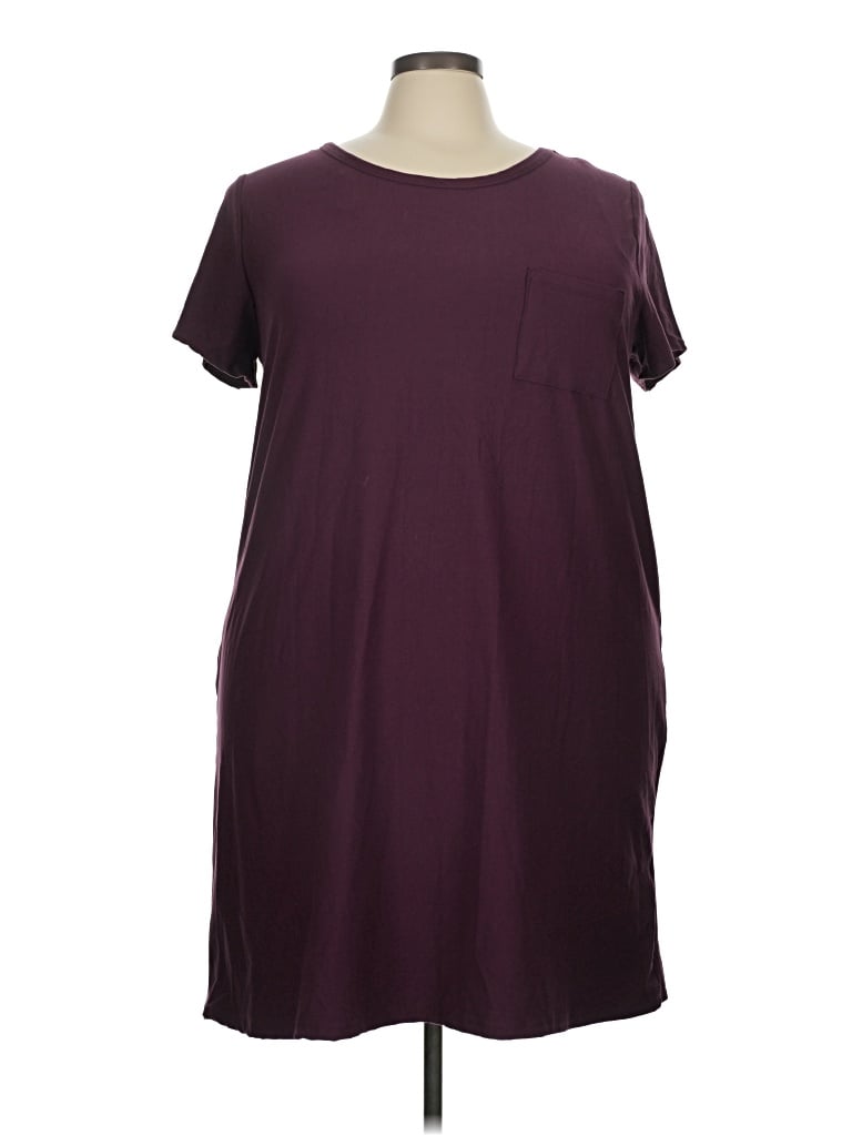 Pre-owned Olive & Oak Casual Dress In Burgundy