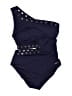 MICHAEL Michael Kors Solid Blue One Piece Swimsuit Size 10 - photo 1