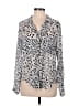 Bella Dahl Animal Print Silver Long Sleeve Blouse Size M - photo 1