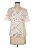 CeCe Stars Ivory Short Sleeve Blouse Size XXS - photo 1