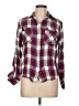 Sam Edelman Plaid Burgundy Long Sleeve Button-Down Shirt Size L - photo 1