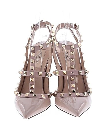 Valentino Garavani Patent Leather Rockstud T-Strap Heels (view 2)