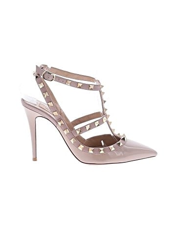 Valentino Garavani Patent Leather Rockstud T-Strap Heels (view 1)