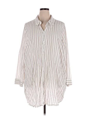 Swim by Cacique 3/4 Sleeve Button-Down Shirt (view 1)