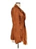 Chan Luu 100% Silk Brown Long Sleeve Silk Top Size L - photo 4