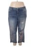 Terra & Sky Floral Blue Jeans Size 24W - photo 1
