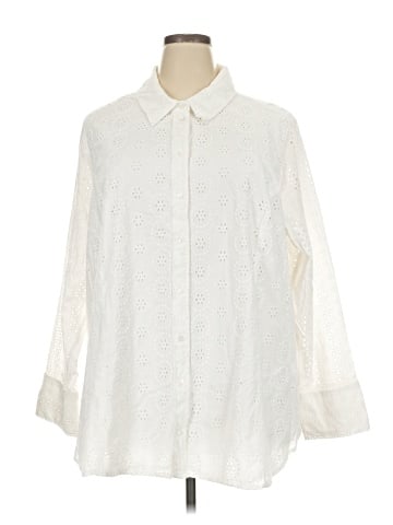 Lane Bryant 3/4 Sleeve Button-Down Shirt (view 1)