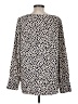Ann Taylor 100% Polyester Animal Print Ivory Long Sleeve Blouse Size M (tall) - photo 2