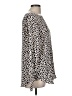 Ann Taylor 100% Polyester Animal Print Ivory Long Sleeve Blouse Size M (tall) - photo 4