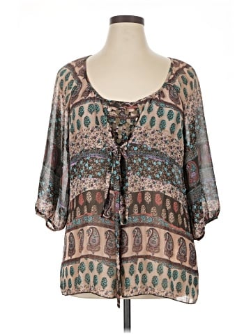 One World 3/4 Sleeve Blouse (view 1)
