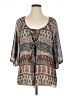 One World 100% Polyester Teal 3/4 Sleeve Blouse Size XL - photo 1