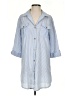 Dotti Blue 3/4 Sleeve Button-Down Shirt Size S - photo 1