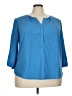Talbots Blue 3/4 Sleeve Blouse Size 3X - photo 1