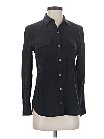 Equipment Long Sleeve Silk Top (view 1)