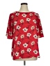 Bobeau 100% Polyester Red Short Sleeve Blouse Size XL - photo 1