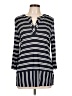 Talbots Stripes Blue 3/4 Sleeve Henley Size L - photo 1