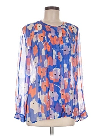 Diane von Furstenberg Long Sleeve Silk Top (view 1)