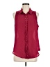 Elle 100% Polyester Burgundy Sleeveless Blouse Size M - photo 1