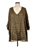 Adrienne 100% Polyester Brown 3/4 Sleeve Blouse Size S - photo 1