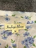 Indigo Rose Floral Blue Ivory 3/4 Sleeve Blouse Size M - photo 7