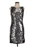 JS Collections 100% Polyester Metallic Silver Cocktail Dress Size 10 - photo 1
