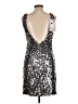 JS Collections 100% Polyester Metallic Silver Cocktail Dress Size 10 - photo 2