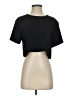 Lavender Brown 100% Polyester Black Short Sleeve Top Size XS - photo 1