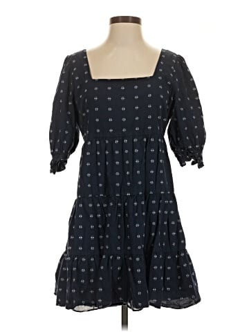 Madewell Square-Neck Puff-Sleeve Babydoll Dress (view 1)
