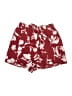 Allegra K 100% Polyester Floral Red Shorts Size L - photo 1