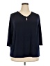 Tahari Blue 3/4 Sleeve Blouse Size 2X - photo 1