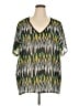Cha Cha Vente 100% Polyester Green Short Sleeve Blouse Size 2X - photo 1