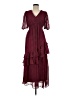 Taylor 100% Polyester Burgundy Cocktail Dress Size 6 - photo 1