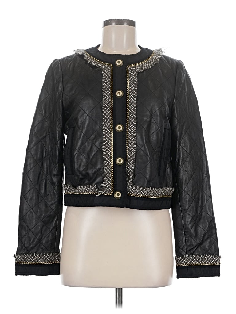 Pre-owned Bcbgmaxazria Leather Jacket In Black