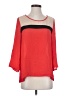 Papaya 100% Polyester Color Block Red 3/4 Sleeve Blouse Size S - photo 1