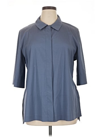 Lafayette 148 New York 3/4 Sleeve Button-Down Shirt (view 1)