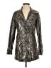 Shoedazzle 100% Polyester Animal Print Silver Coat Size S - photo 1