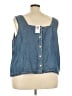 Torrid 100% Tencel Blue Sleeveless Blouse Size 4X Plus (4) - photo 2