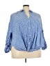 Torrid 100% Cotton Blue 3/4 Sleeve Button-Down Shirt Size 4X Plus (4) - photo 1