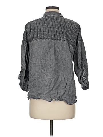 Lovestitch 3/4 Sleeve Button-Down Shirt (view 2)
