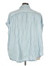 Torrid 100% Tencel Solid Blue Short Sleeve Button-Down Shirt Size 5X Plus (5) - photo 2