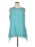 Fever 100% Polyester Print Teal Sleeveless Blouse Size XL - photo 1